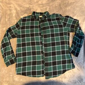 Croft & Barrow Men's Green and Black Checkered Shirt